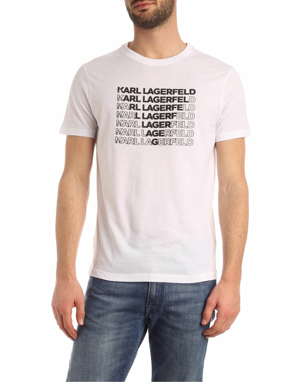 Karl Lagerfeld Karl Triangle Print T-shirt In White