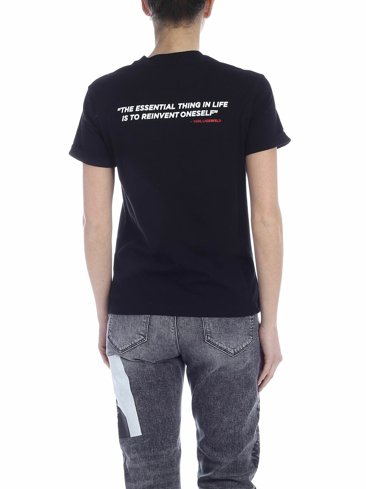 Shop Karl Lagerfeld Karl Legend Profile T-shirt In Black