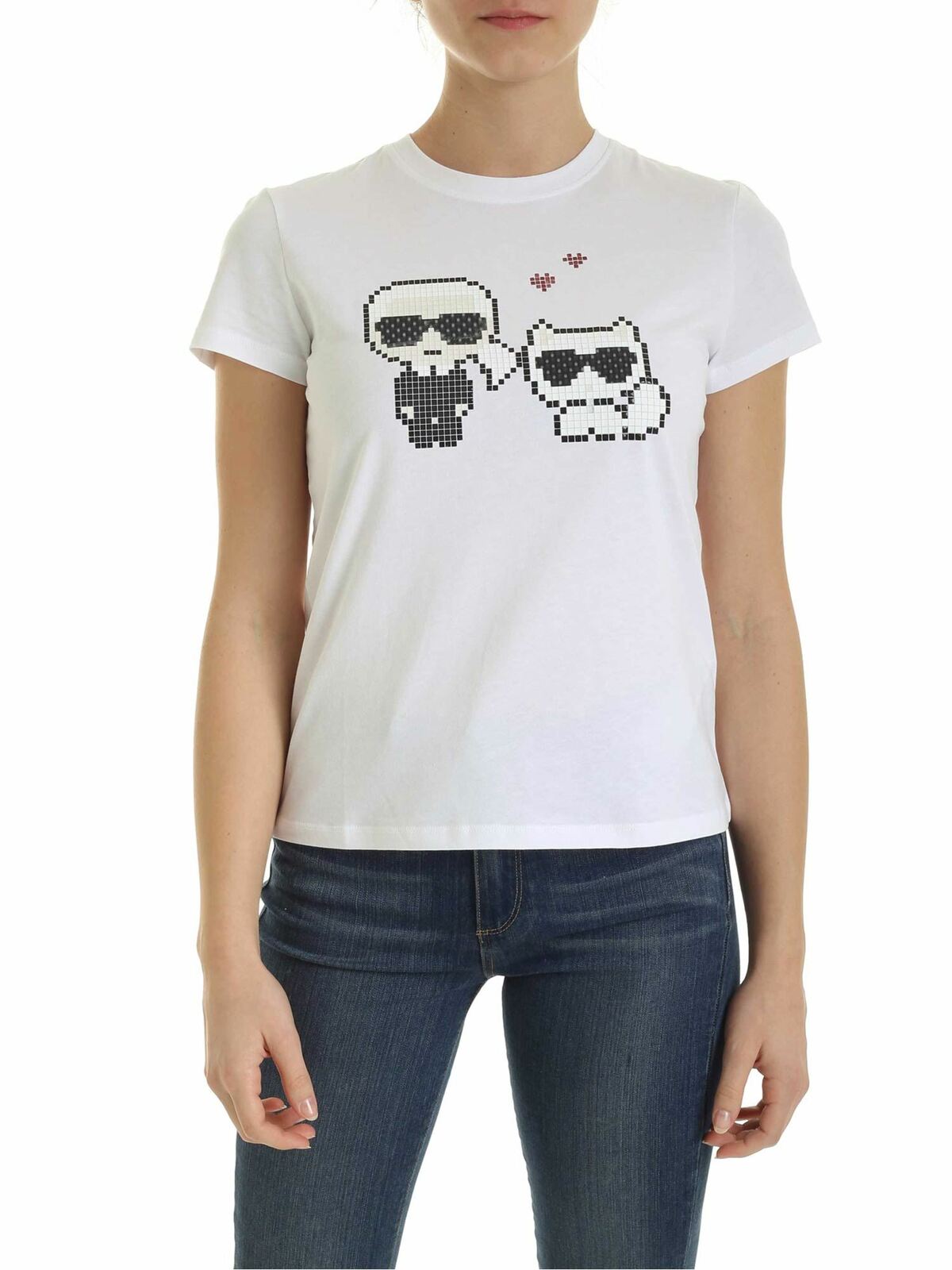 Karl Lagerfeld Karl Pixel T-shirt In White