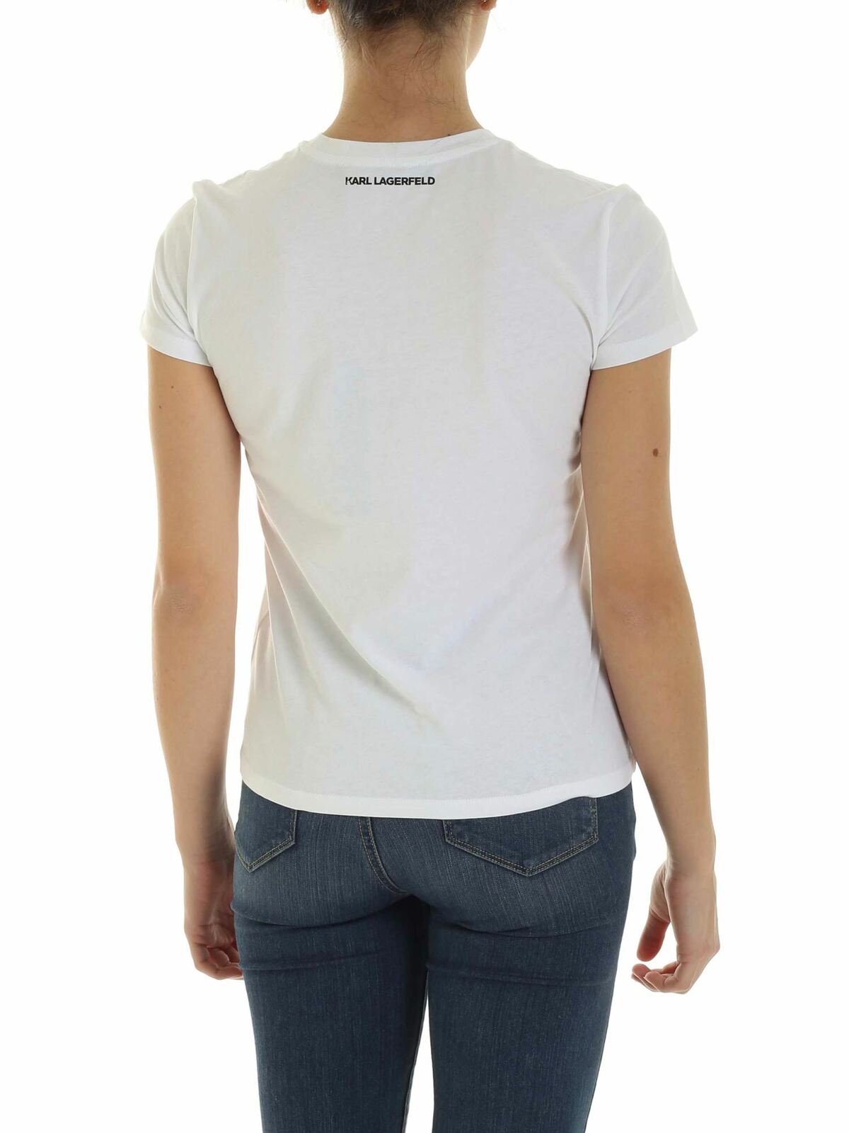 Shop Karl Lagerfeld Karl Pixel T-shirt In White