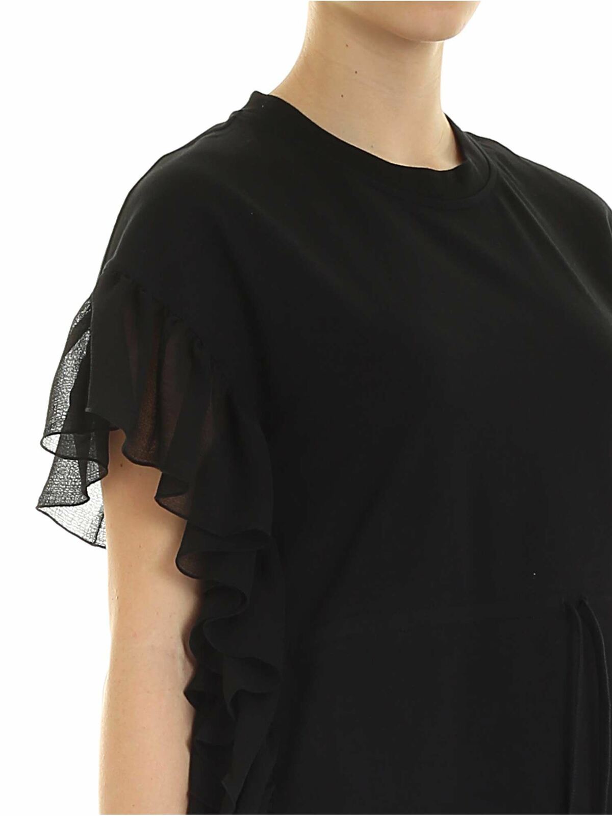 Shop See By Chloé Ruffled Dress In Black In Negro