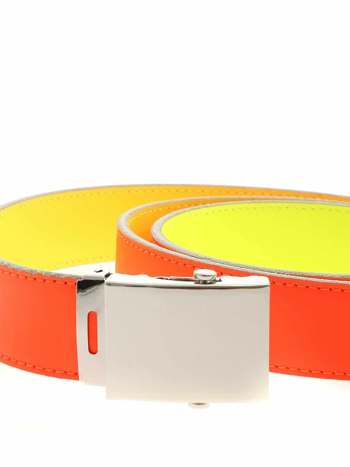 Belts Comme Des Garçons Wallet - Super Fluo reversible belt in yellow and  oran - SA0910SFSUPERFLUOORANGEYELLOW
