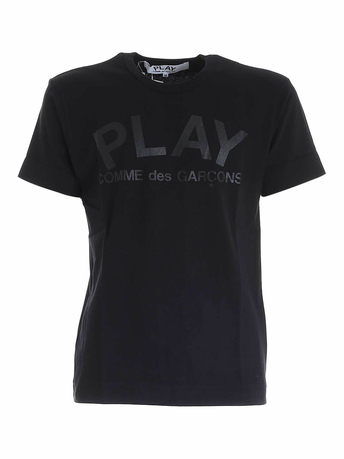 Shop Comme Des Garçons Play Black Logo Print T-shirt In Black