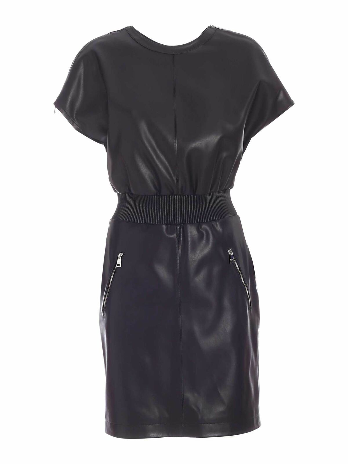 Karl Lagerfeld Synthetic Leather Dress In Black In Negro