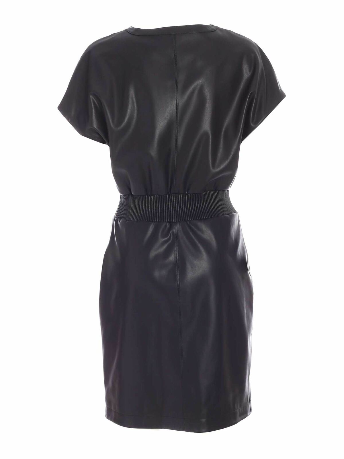 Shop Karl Lagerfeld Synthetic Leather Dress In Black In Negro