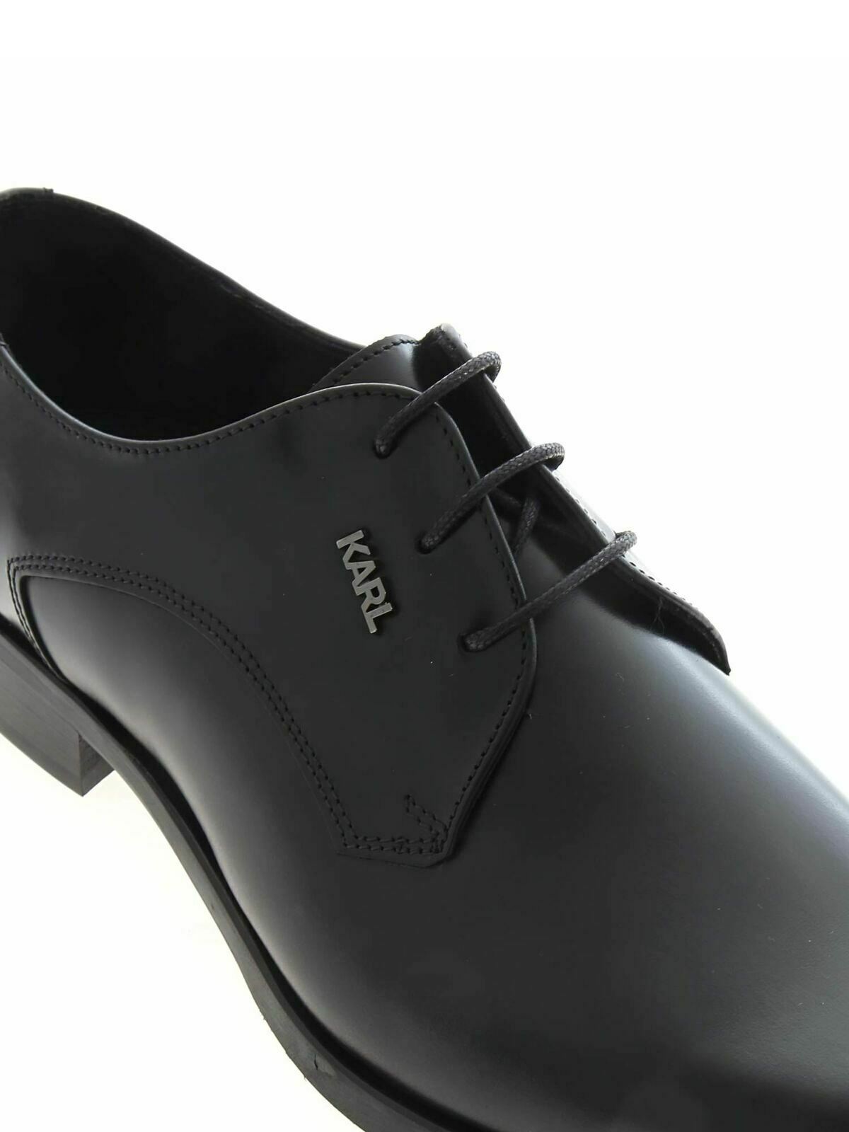 Shop Karl Lagerfeld Urano Ii Derby Shoes In Black In Negro