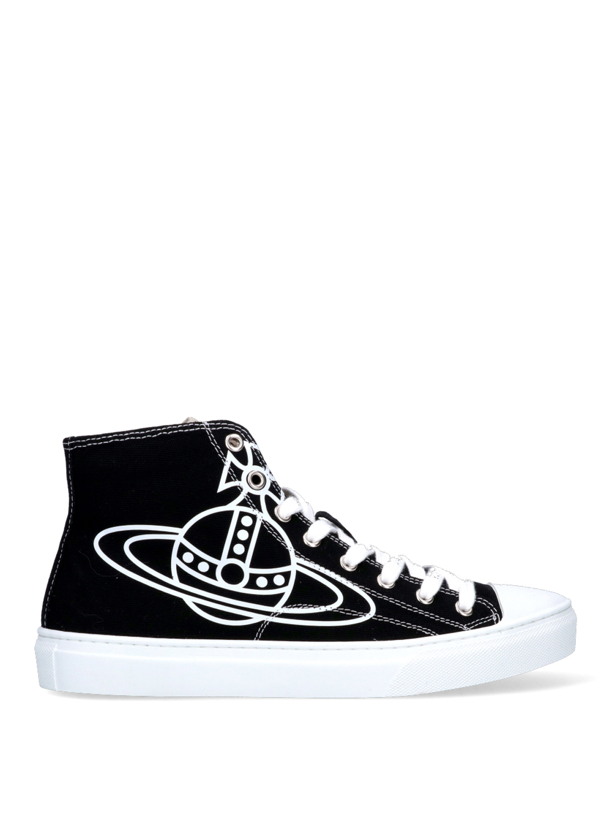 Shop Vivienne Westwood Plimsoll High Top Sneakers In Black In Negro