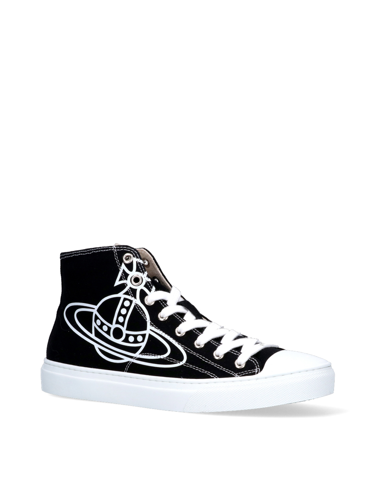 Shop Vivienne Westwood Plimsoll High Top Sneakers In Black In Negro