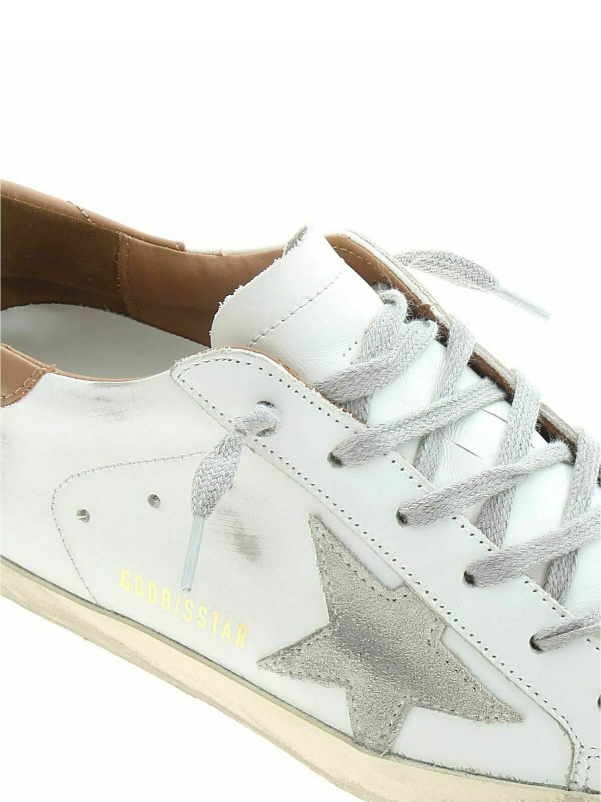 Shop Golden Goose Super-star Sneakers In White And Brown In Blanco