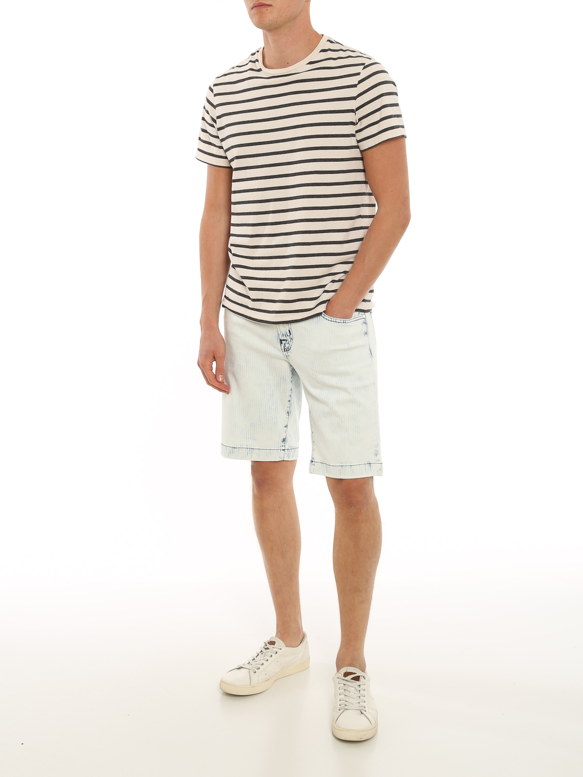 Jacob Cohen Style 6636 striped denim shorts|J6636COMF02329W255010022