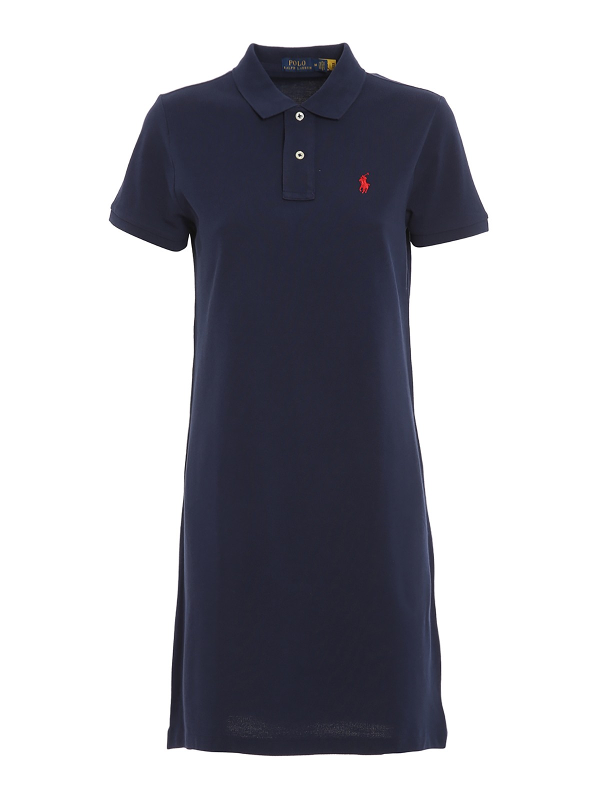 Shop Polo Ralph Lauren Logo Embroidery  Dress In Dark Blue