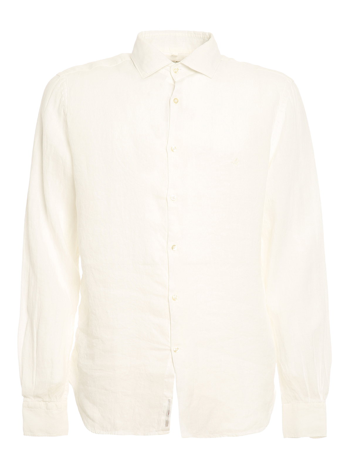 Brooksfield Logo Embroidery Shirt In White
