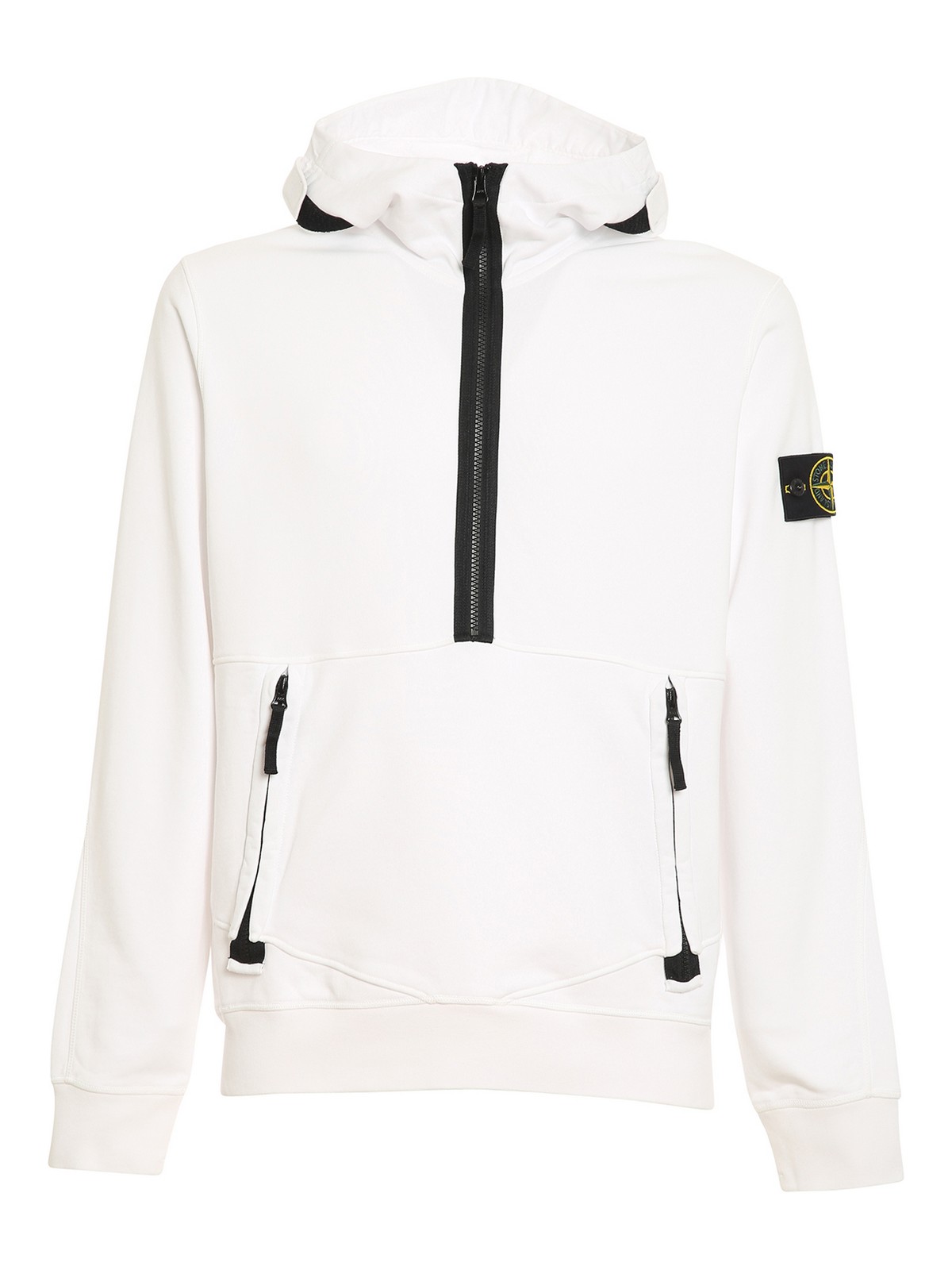 Stone island zip hoodie white online