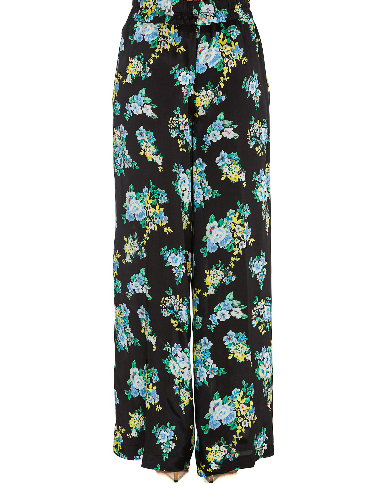 Casual trousers Jucca - Floral print viscose blend pants