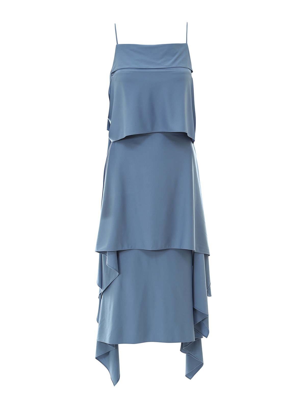 Ferragamo Blue flounced dress - Blue - Women|744244 | thebs.com