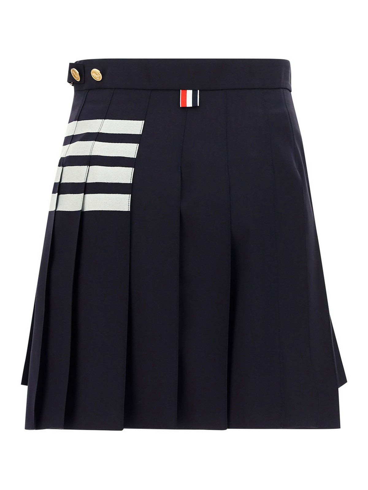 Shop Thom Browne Wool Skirt In Azul Oscuro