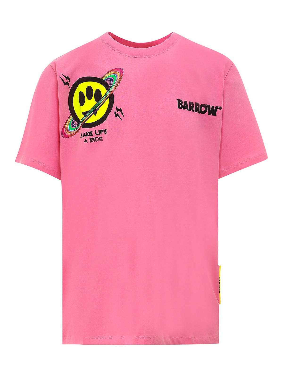 Barrow Smiley print cotton T-shirt - Pink - Men | 029133045