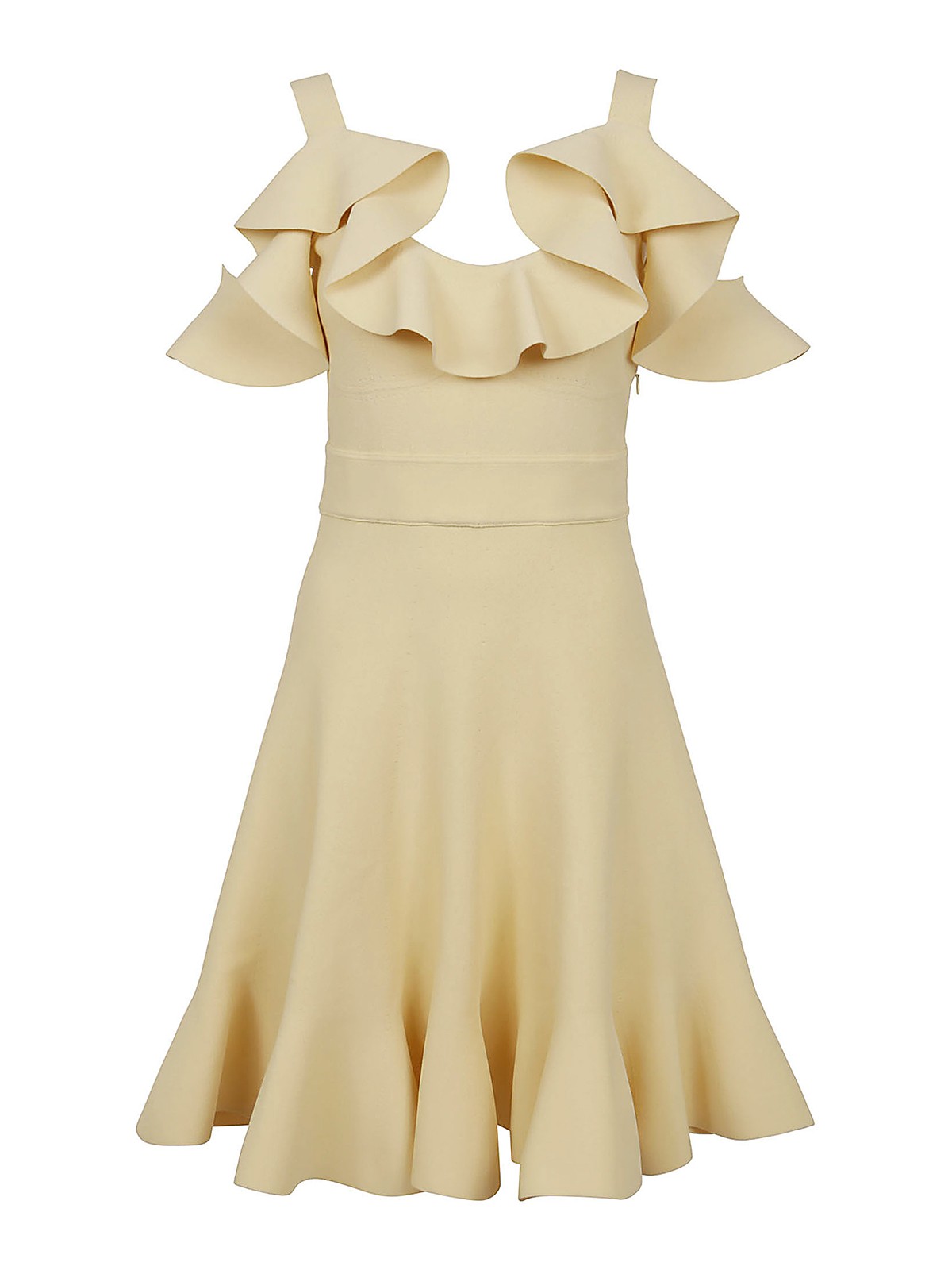 Alexander Mcqueen Ruffled viscose sleeveless dress|659362Q1ATV7005