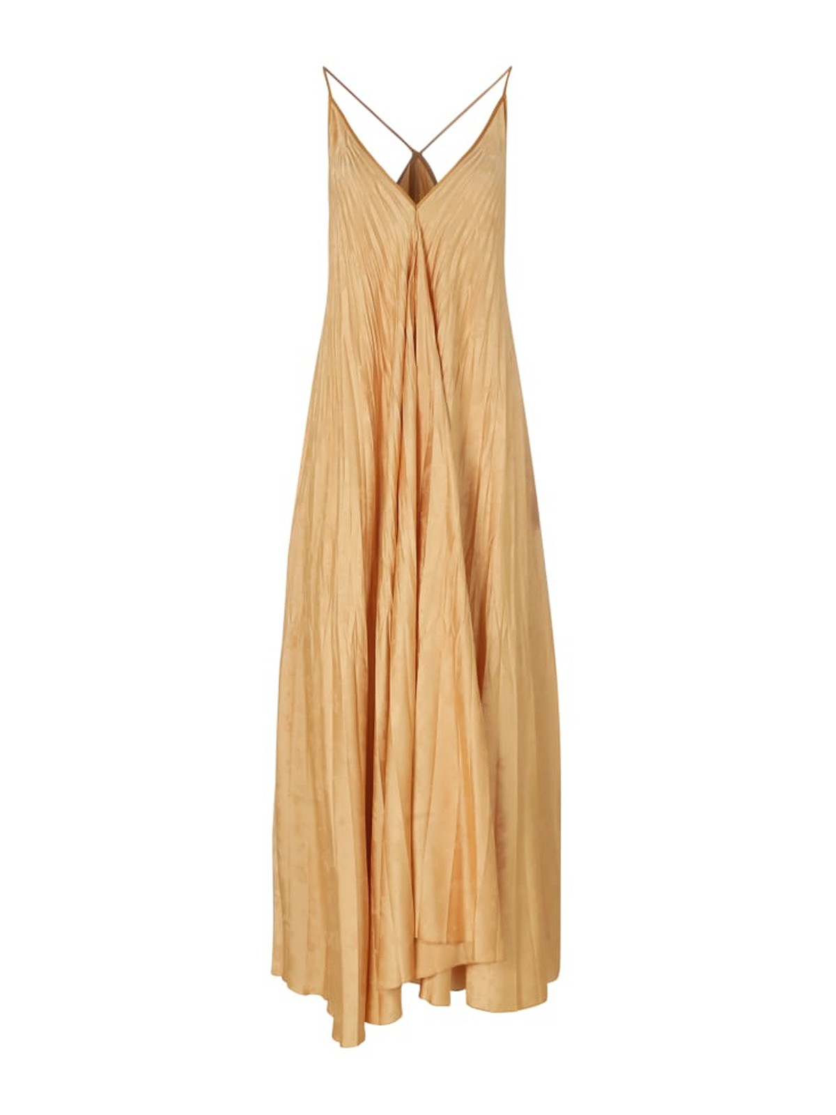 Forte Forte Vestito lungo plissé Cammello Donna 8225CARAMELLO