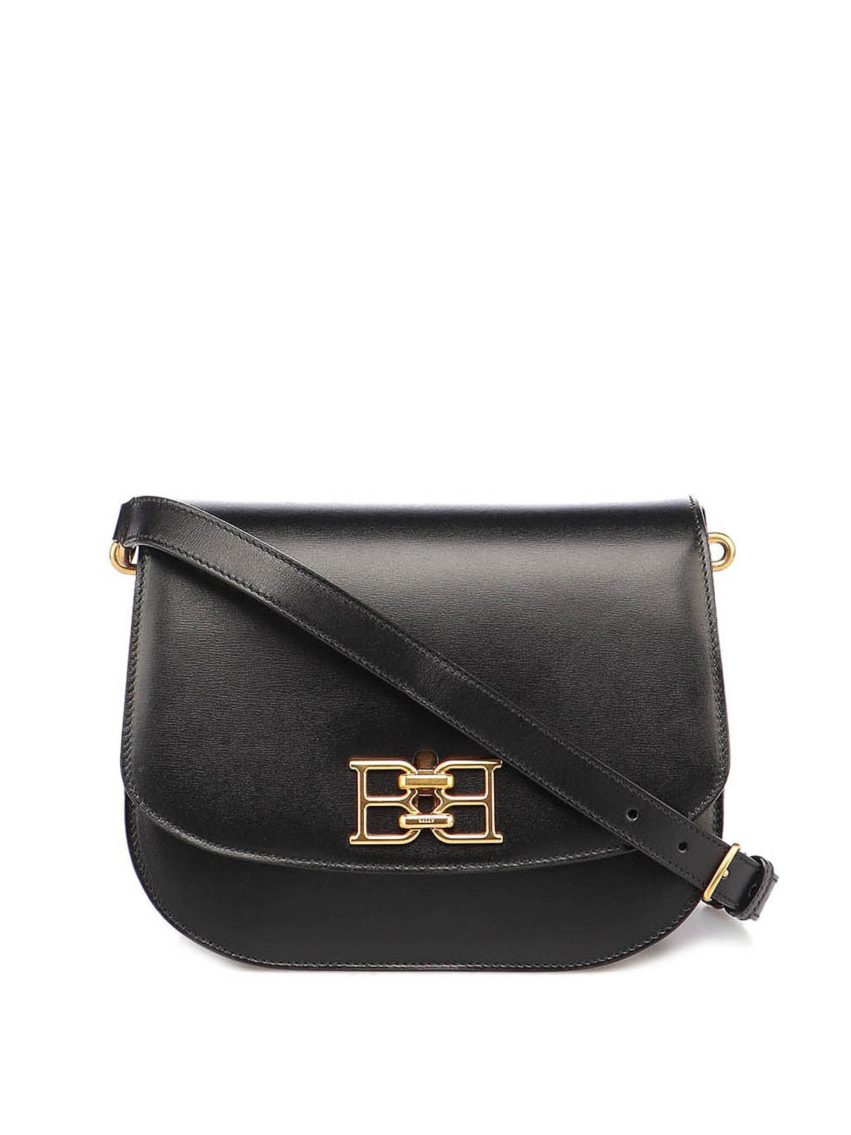 Used Bally Black Box Calf Leather Beckie Crossbody Bag | CSD