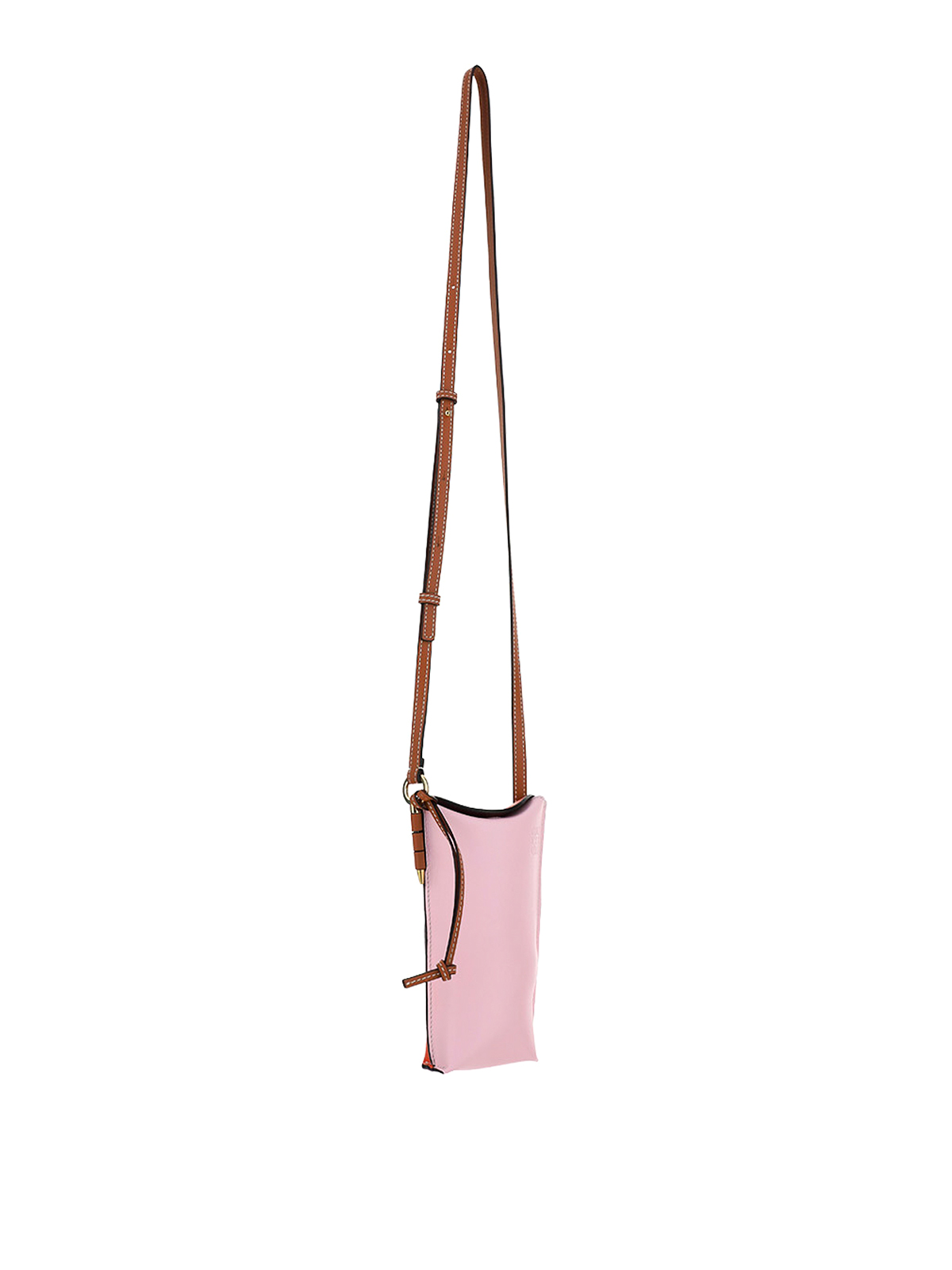 LOEWE Gate Pocket Shoulder Crossbody Bag Pink Calfskin Leather