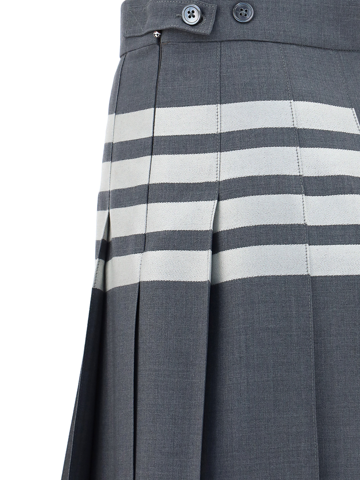 Shop Thom Browne Wool Mini Skirt In Gris