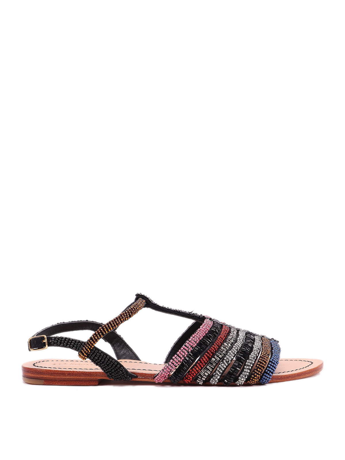 Sandals Maliparmi - Beaded flat sandals - SX09179076620B99