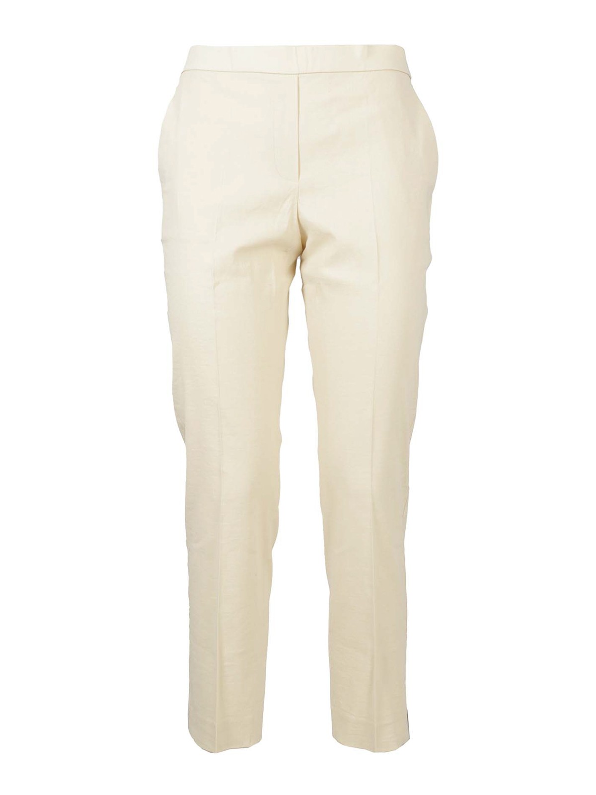 Theory Linen Blend Pants In Crema