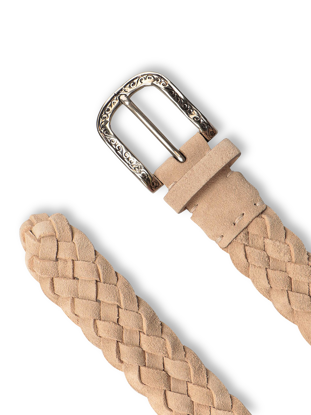 Brunello Cucinelli Beige braided leather belt|BGRINX101BC6921 display picture 2