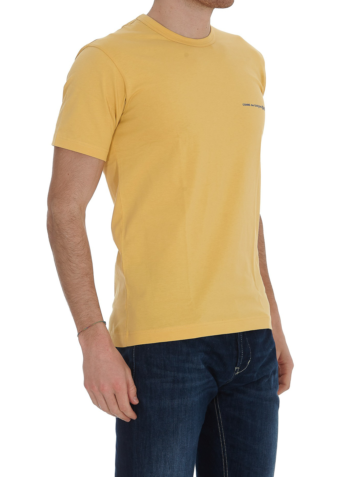 Shop Comme Des Garçons Yellow Cotton T-shirt