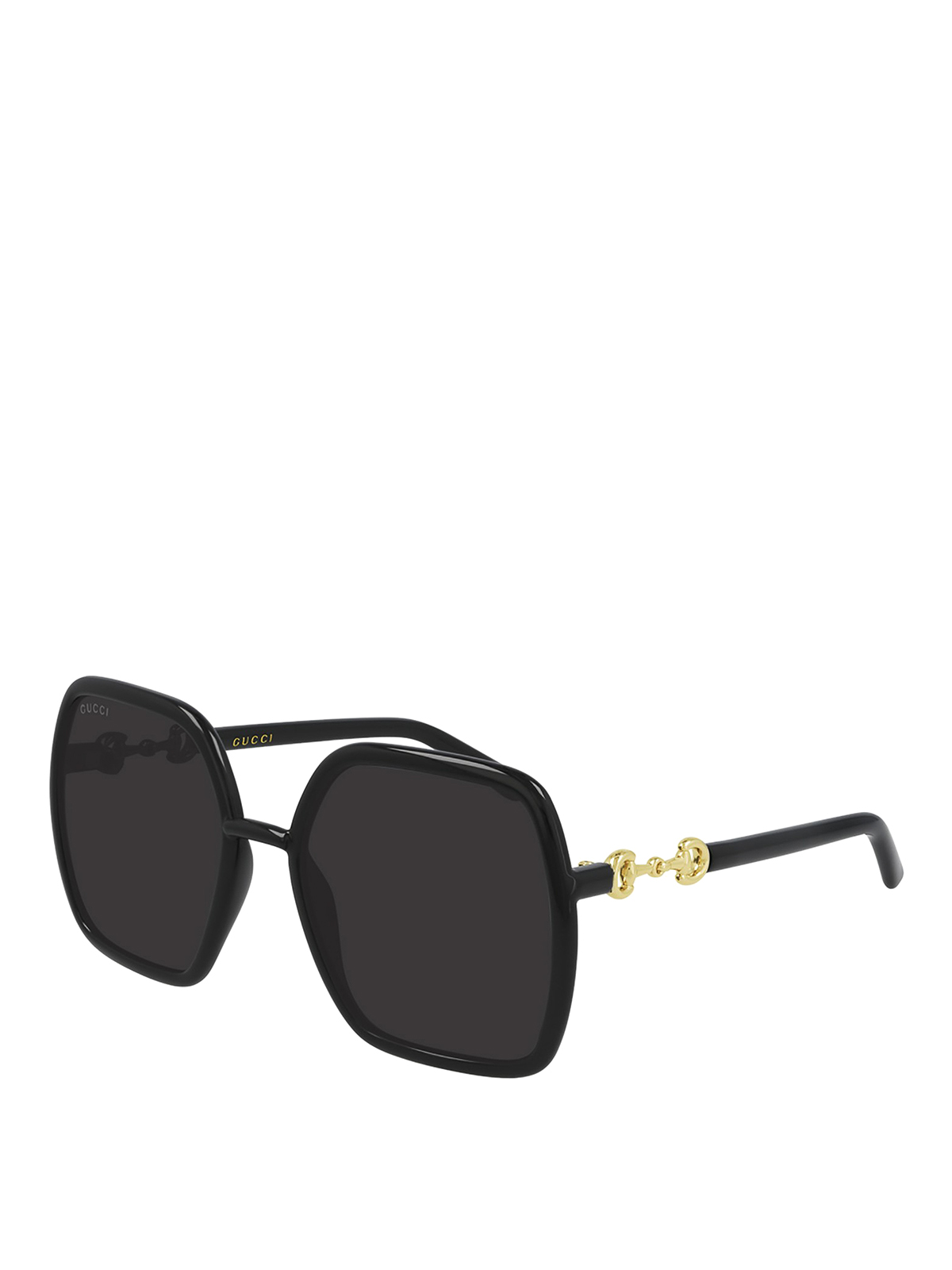 Gucci Horsebit Detail Squared Sunglasses In Black