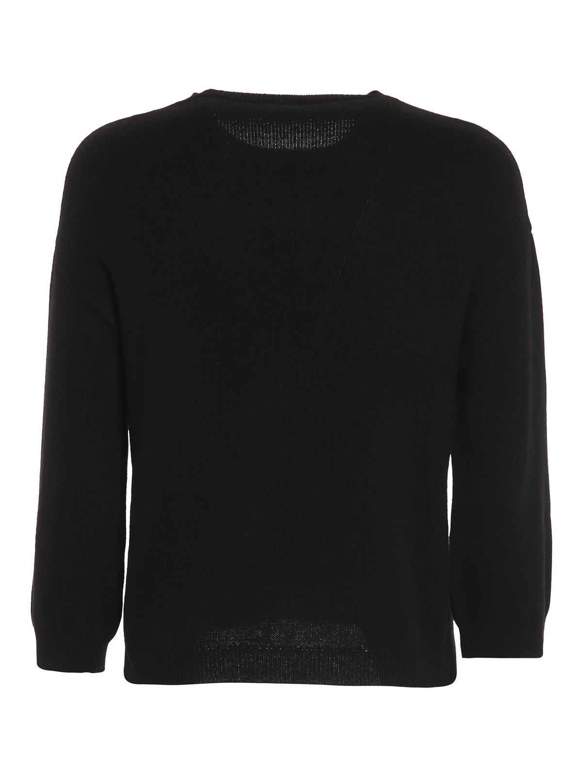 Shop Red Valentino Rose Embroidery Wool Jumper In Black