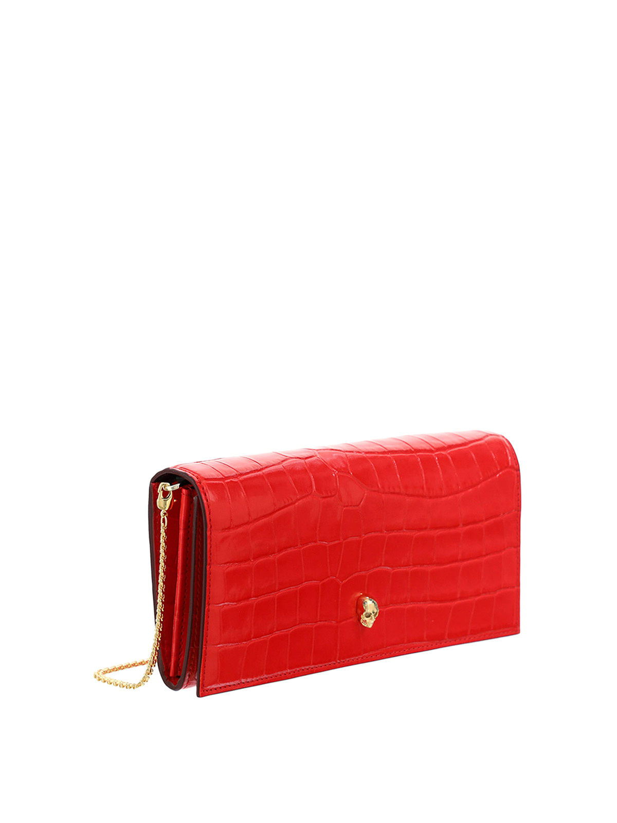 Alexander Mcqueen Croc print chain wallet - Red|6320311JM0G6013 display picture 1
