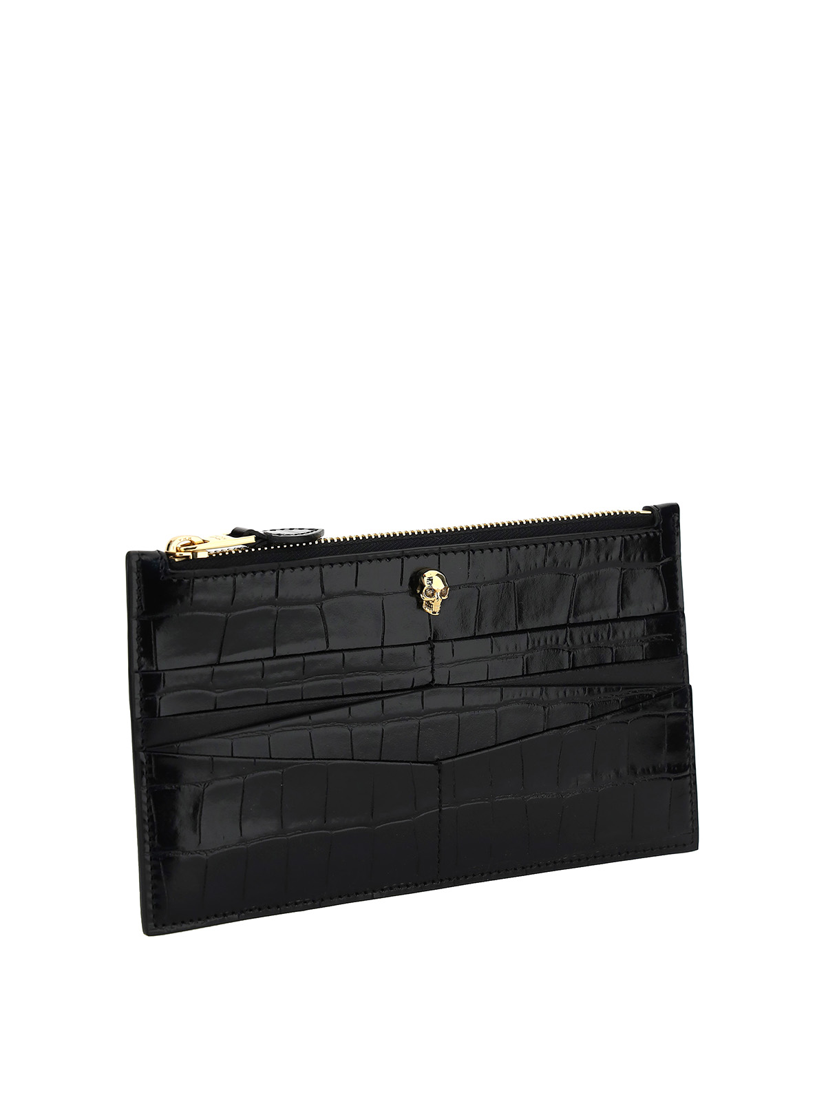 Shop Alexander Mcqueen Skull Card Holder In Negro