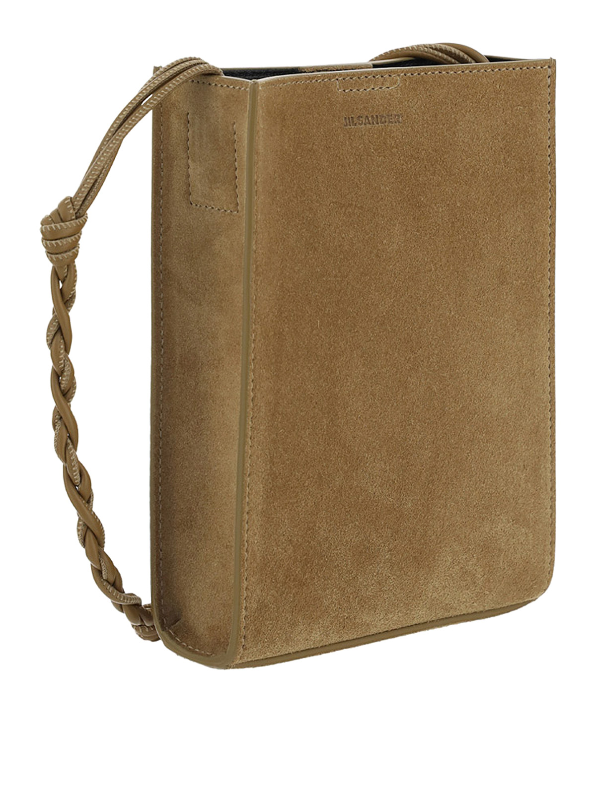 Jil Sander Tangle suede bag - Dark Beige