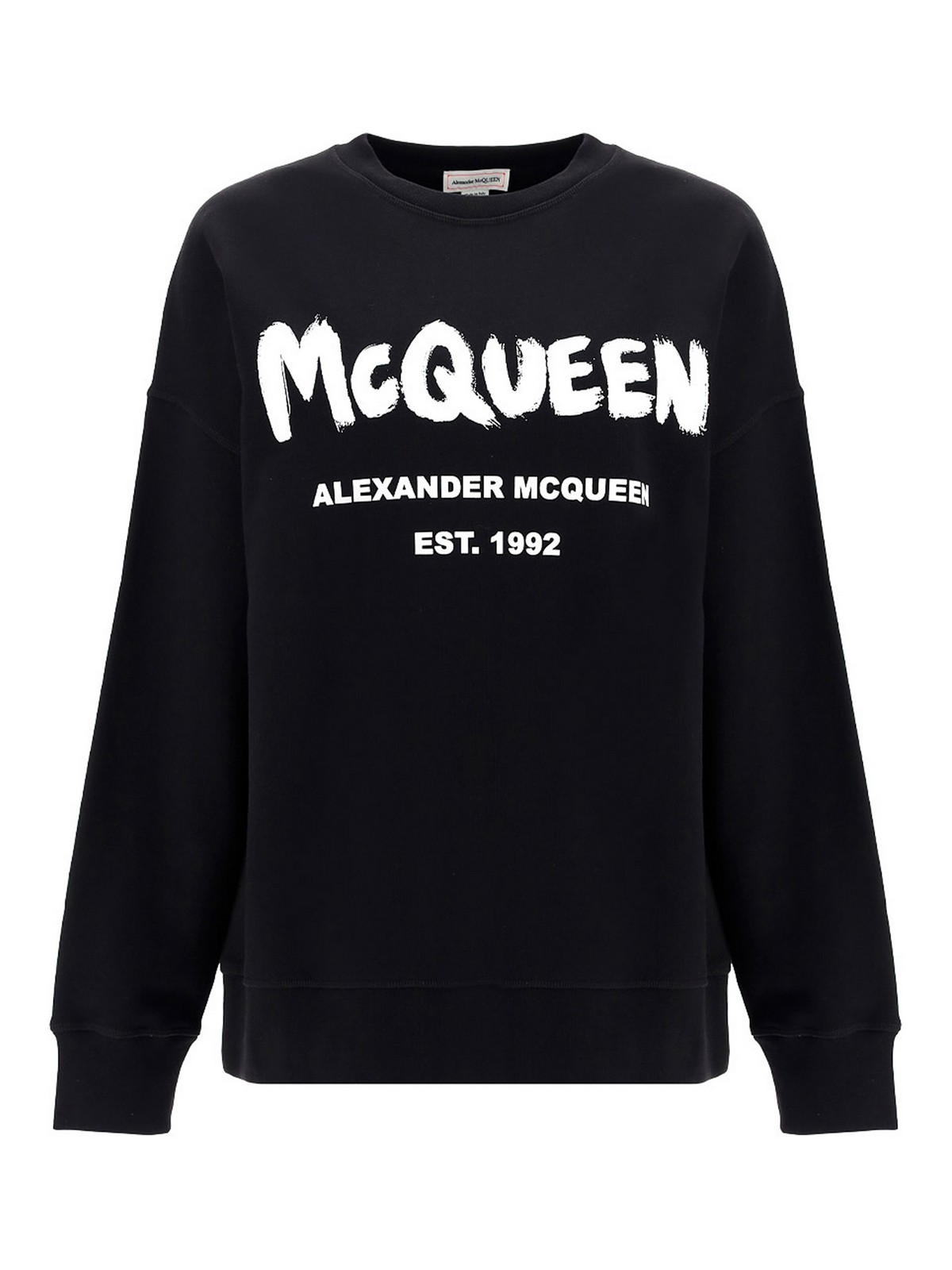 Shop Alexander Mcqueen Logo Printed Sweatshirt In Black