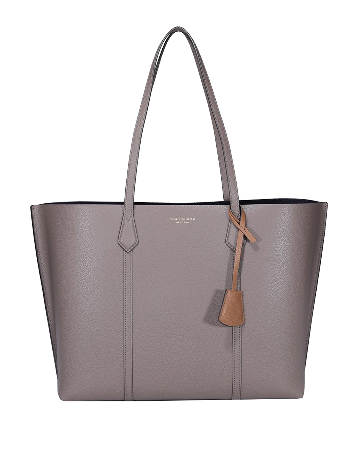 Tory Burch Grainy Tote In Grey