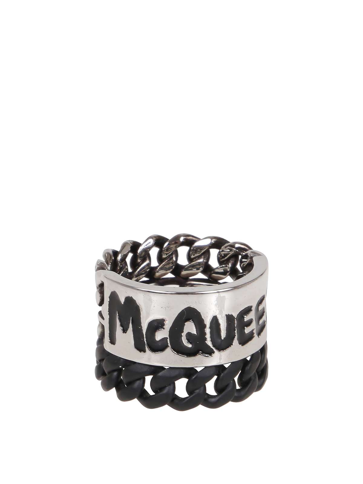 指輪・リング Alexander McQueen 663855 IAG2Y GRAFFITI Ring Buy Alexander McQueen Graffiti Chain Ring 'Silver