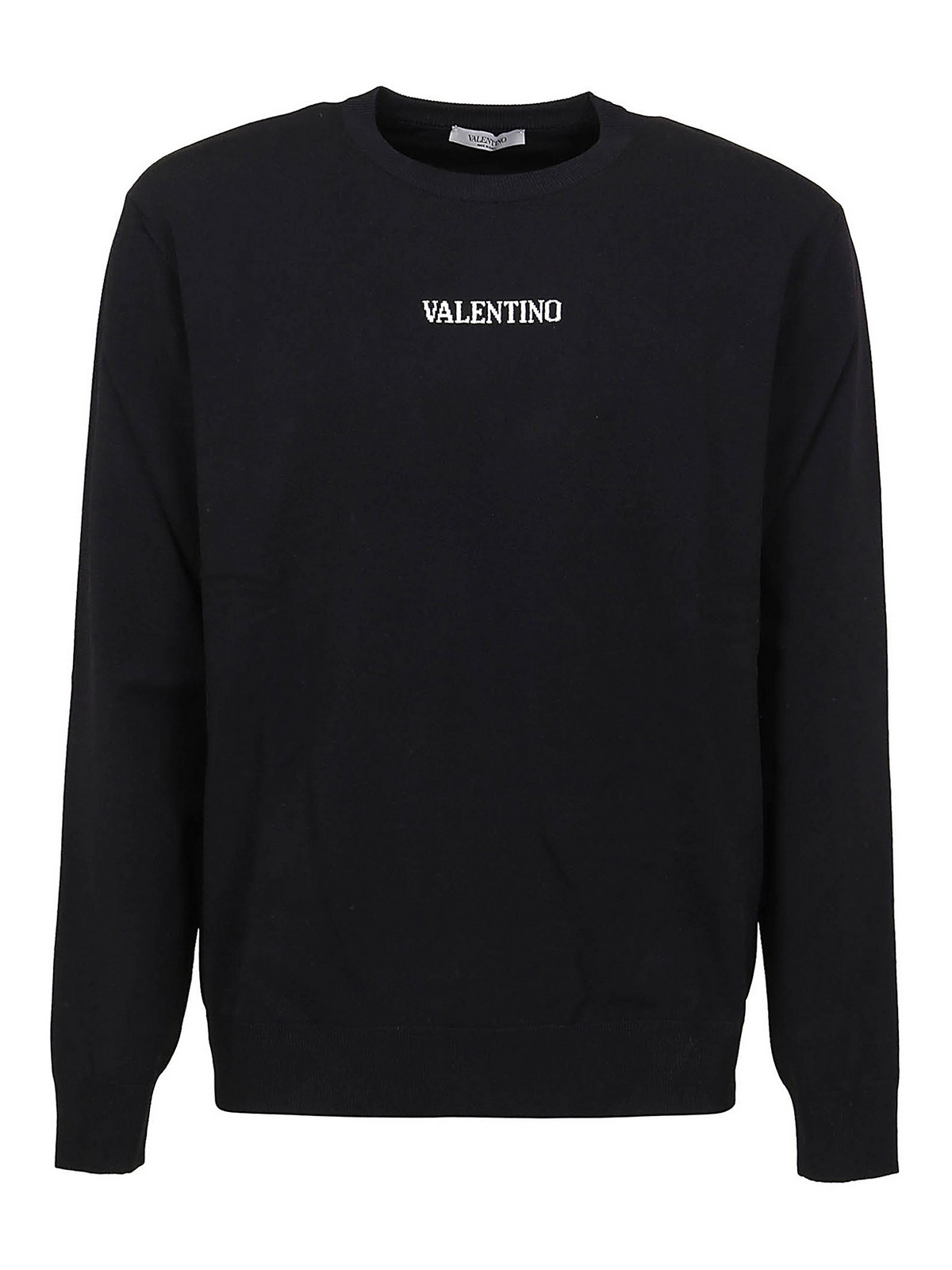 Valentino Logo Lettering Pullover In Negro