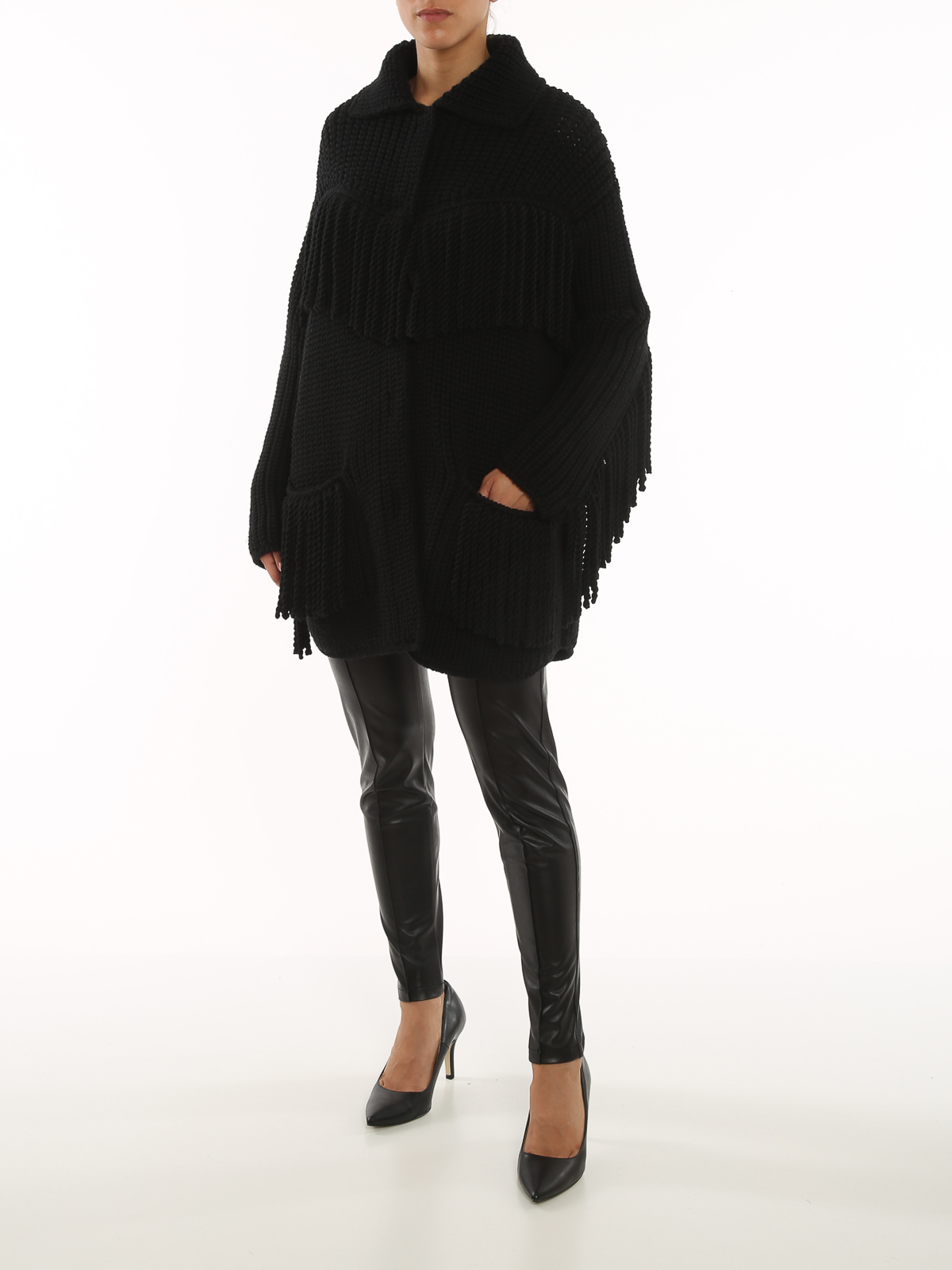 Ermanno Scervino Wool coat - Black - Women | D395D308NWW95708