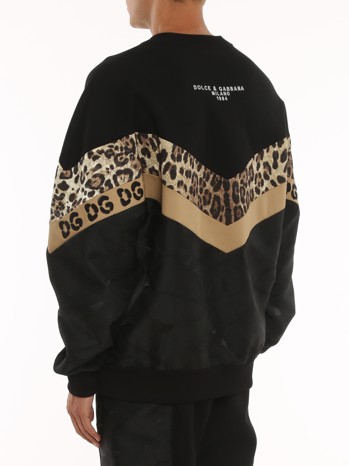 Shop Dolce & Gabbana Brocade Jersey Sweatshirt In Black