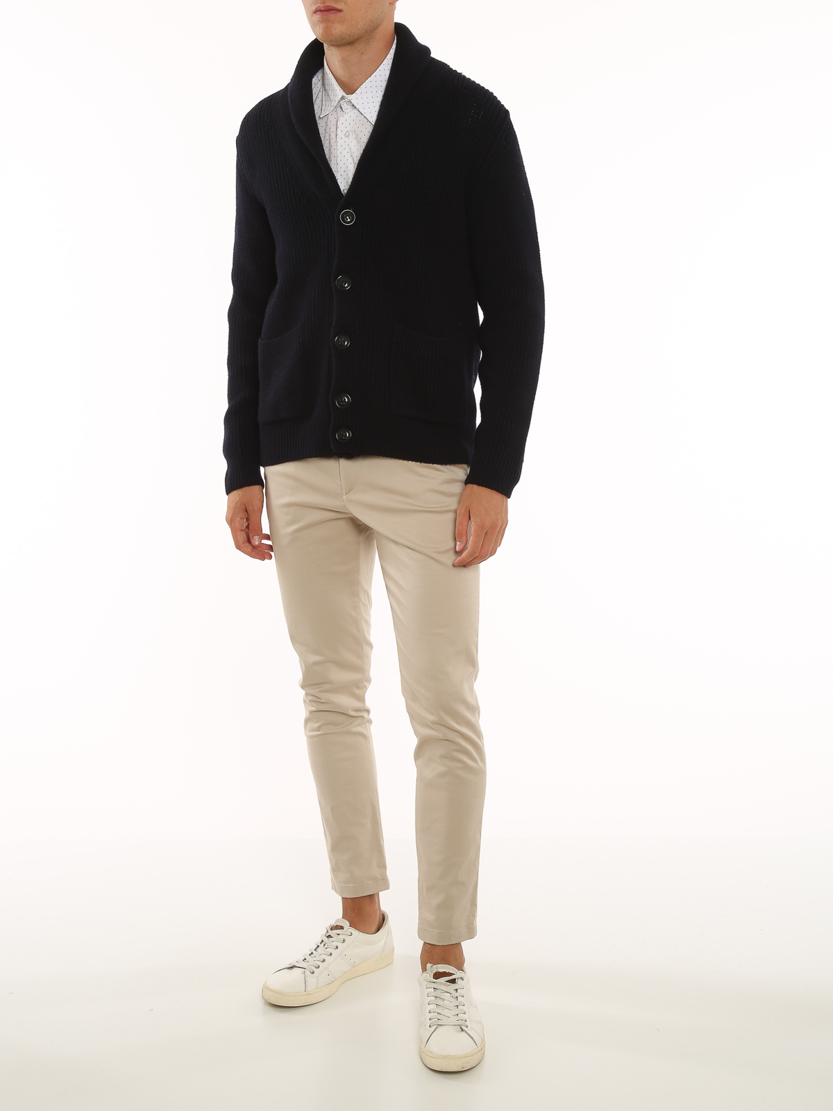 Drumohr Shawl collar cable knit cardigan - Black|D5M419PN770