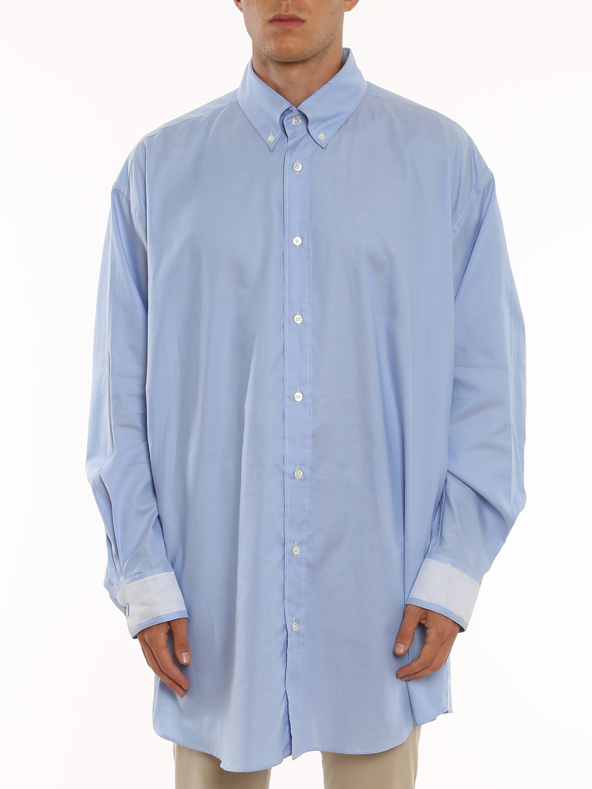 Shop Maison Margiela Cotton Shirt In Azul Claro