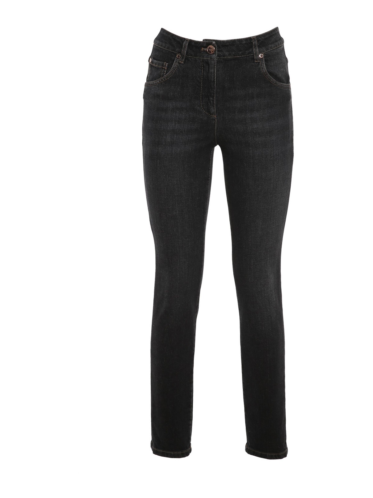 Brunello Cucinelli Skinny High-waist Jeans In Negro