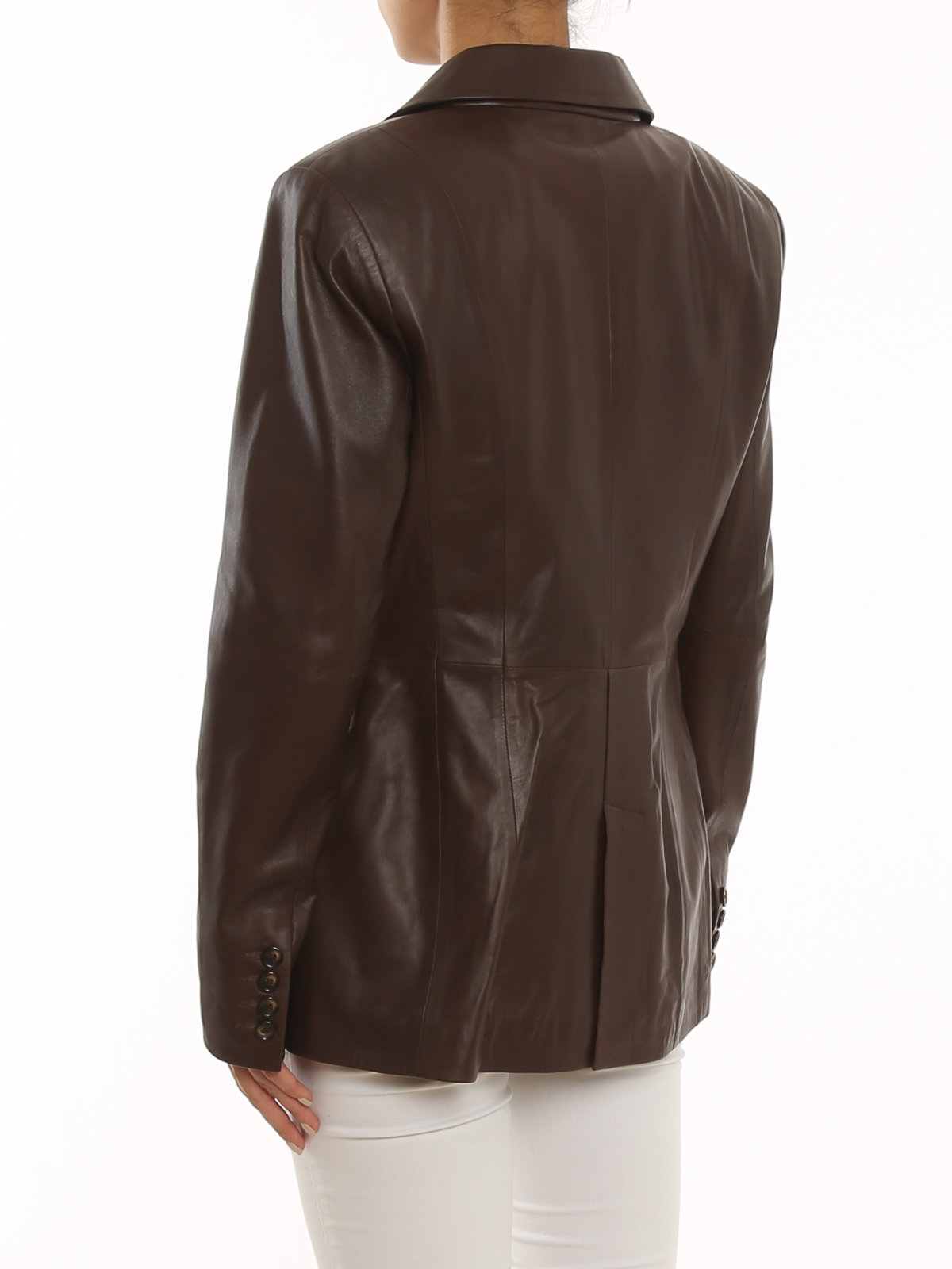 Desa 1972 single-breasted leather blazer - Black