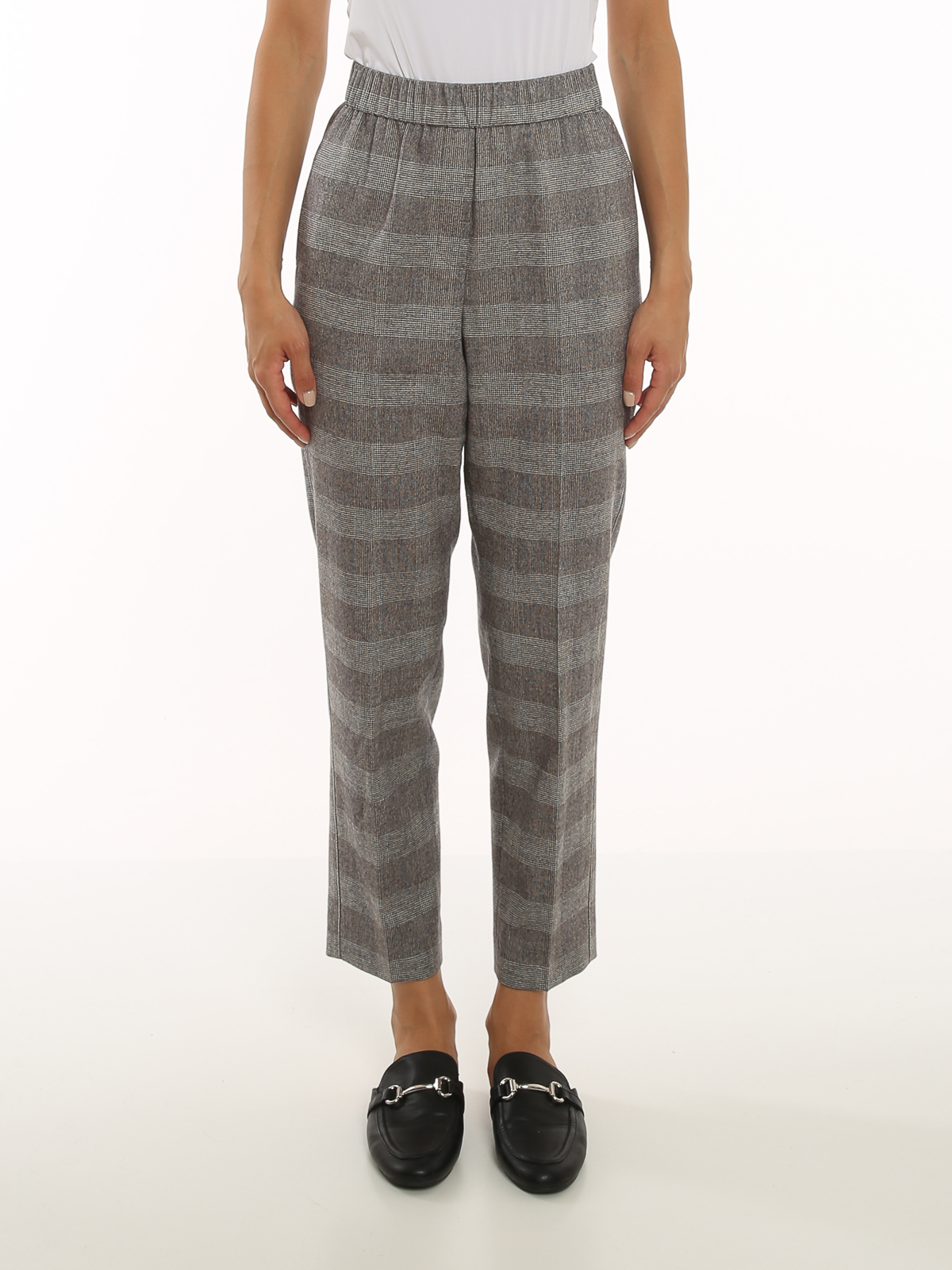 Robell Check Print Soft Knit Trousers 5145654234 Free UK Delivery