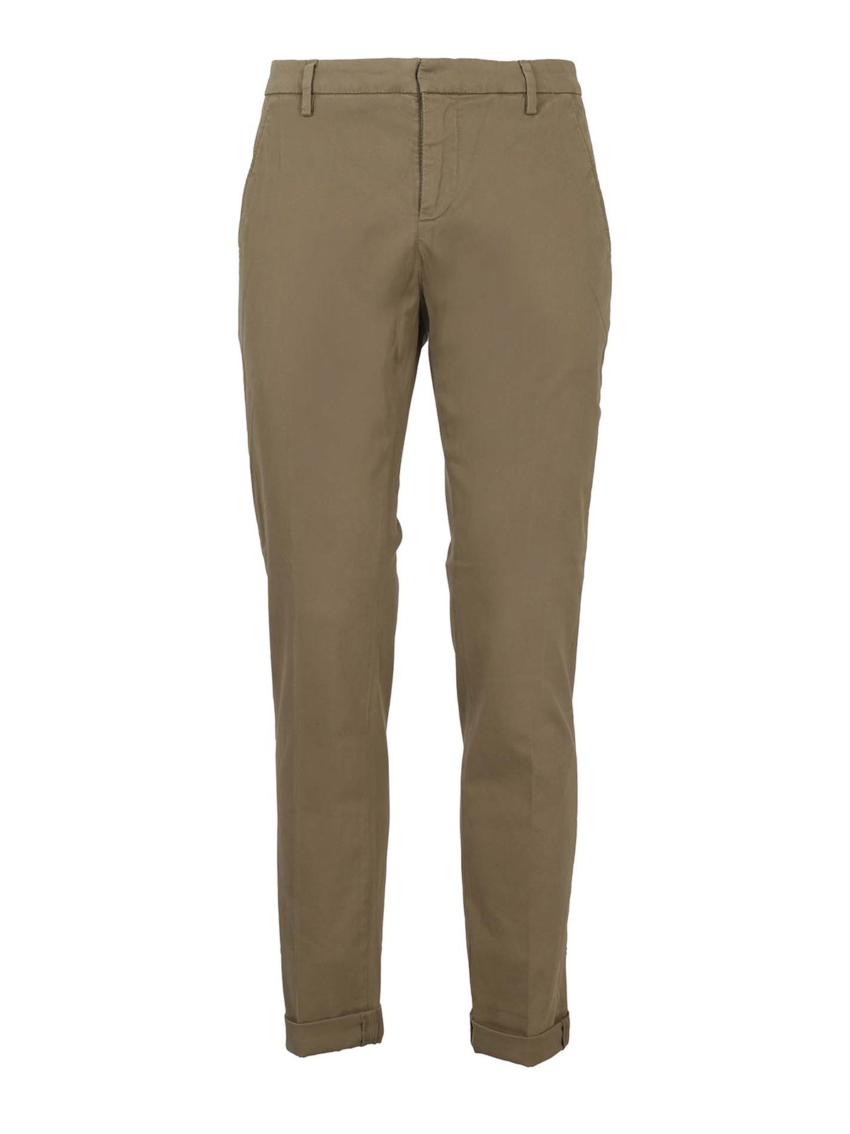 Dondup Gaubert Stretch Cotton Pants In Beis Oscuro