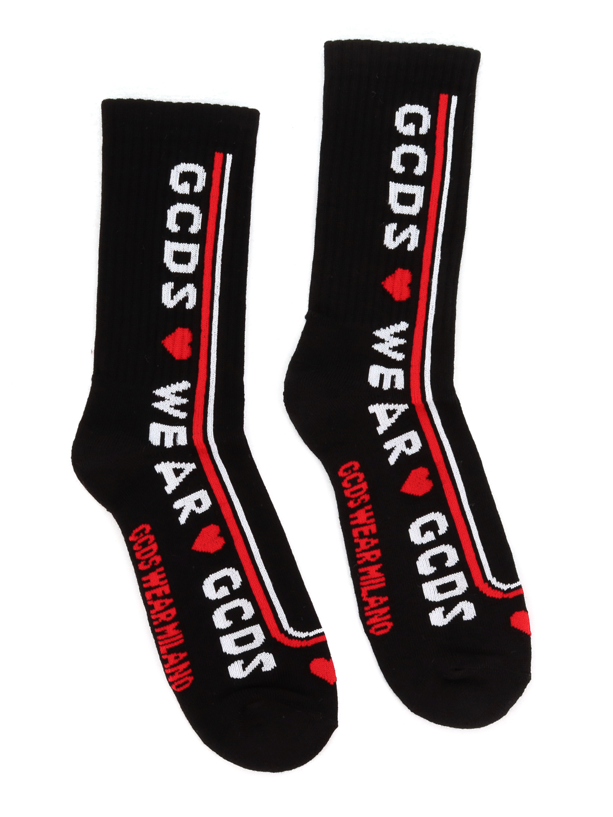 Gcds Logo Embroidery Socks In Black