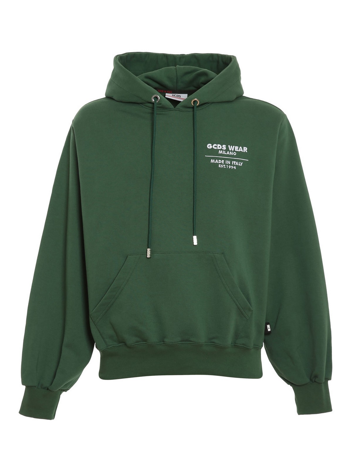Shop Gcds Logo Embroidery Hoodie In Green