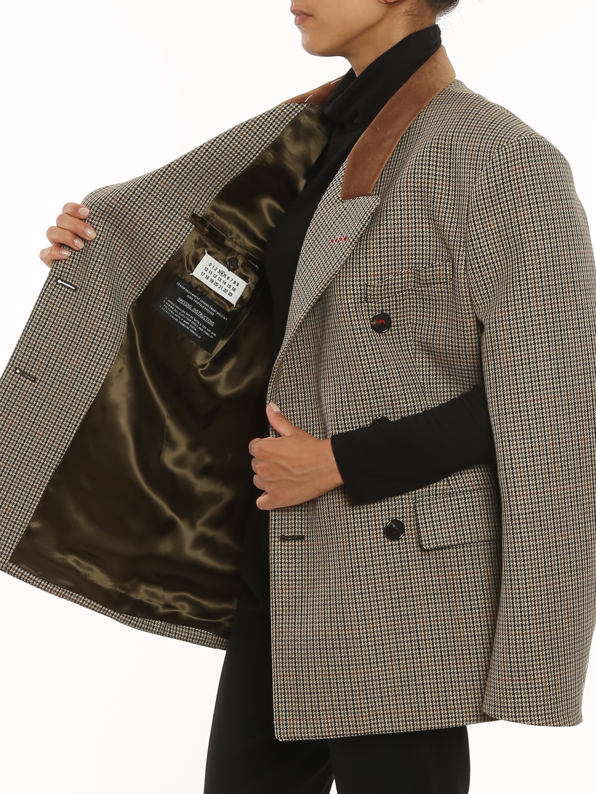 Maison Margiela Houndstooth blazer - Brown|S51BN0409S53030001